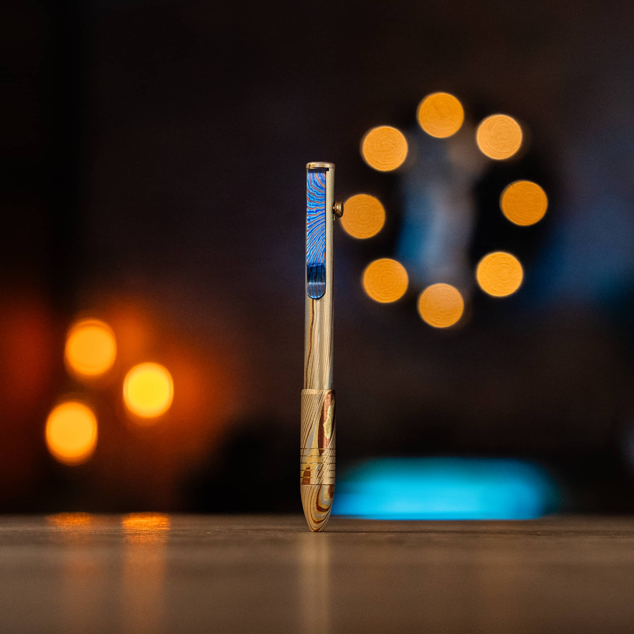 Bolt Action Pen - Full Brass Damascus - Image 9