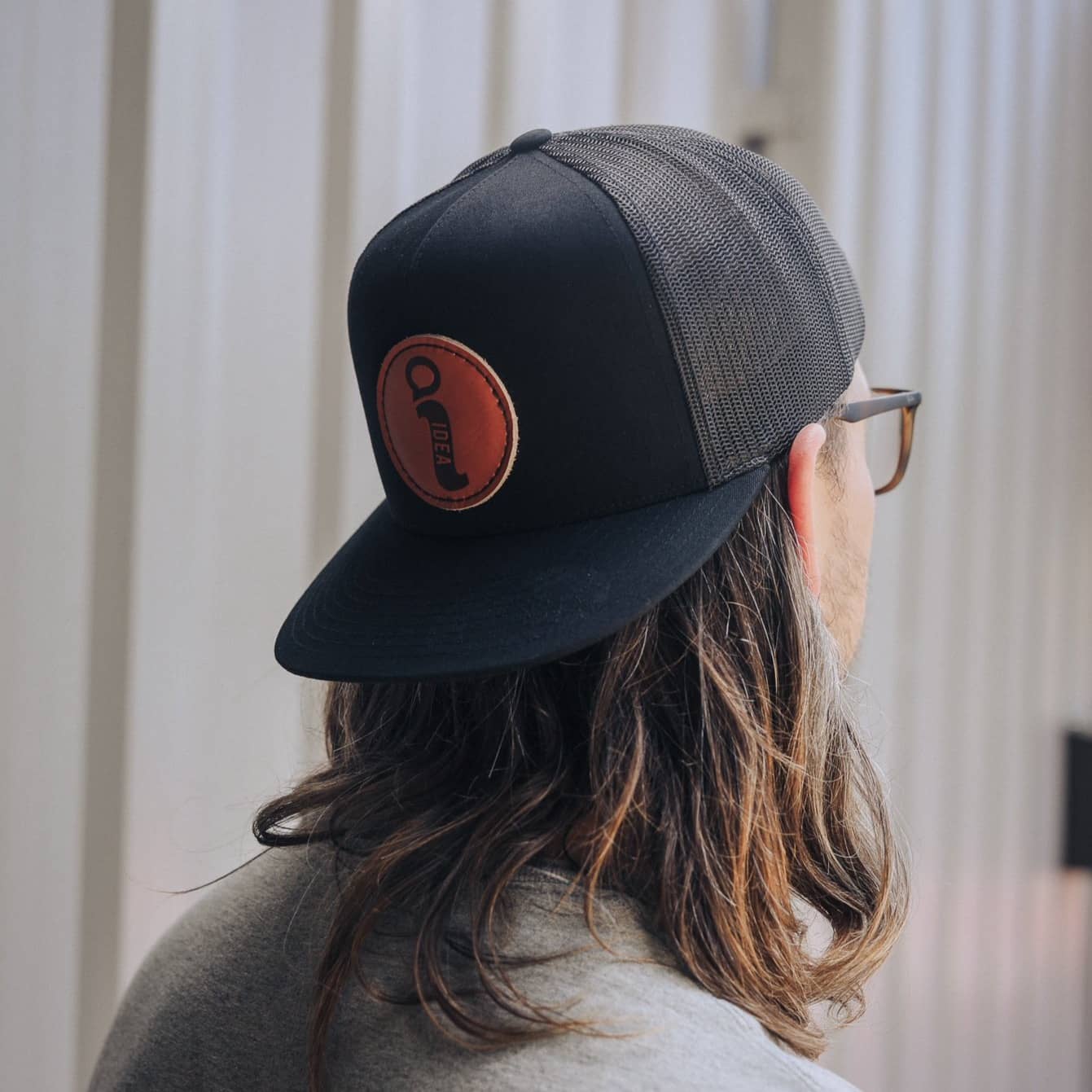 Leather Patch Trucker Hat - Image 3