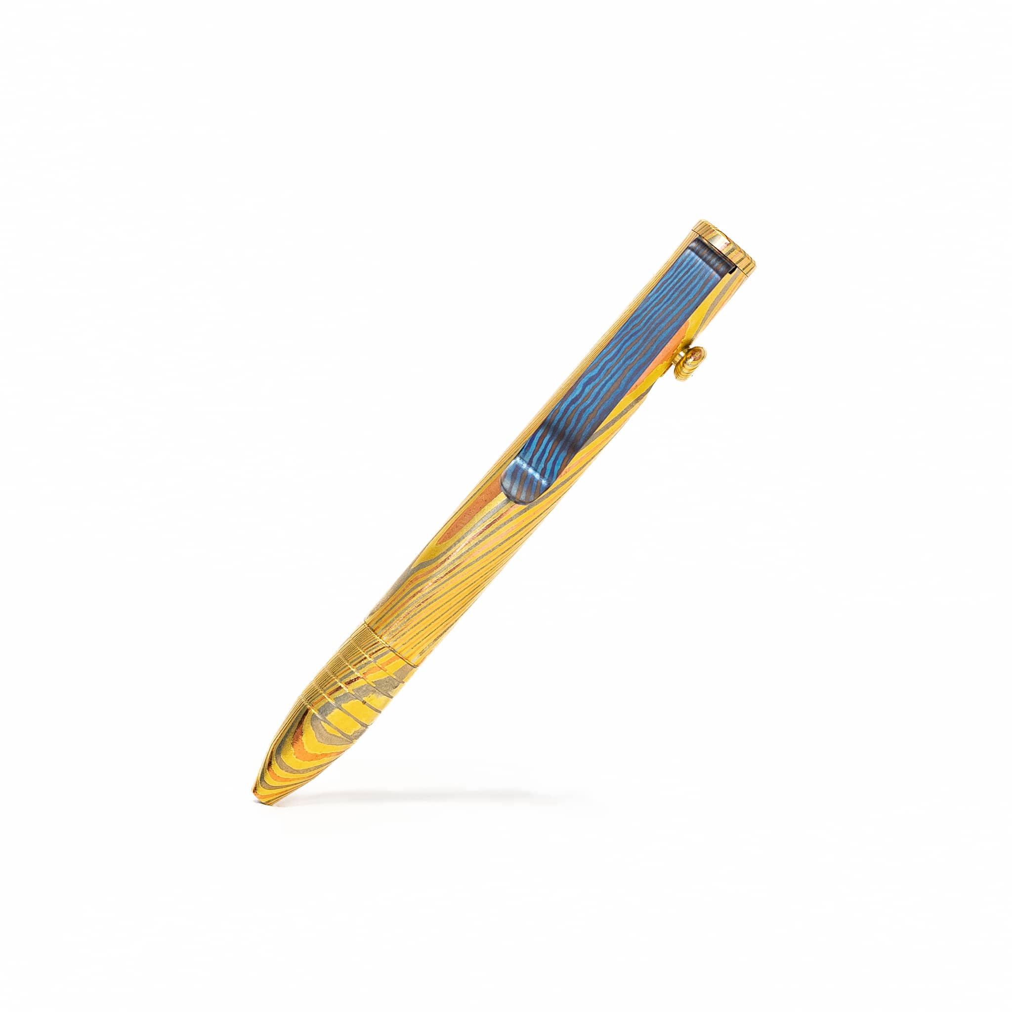 Mini Bolt Action Pen - Full Brass Damascus - Image 10