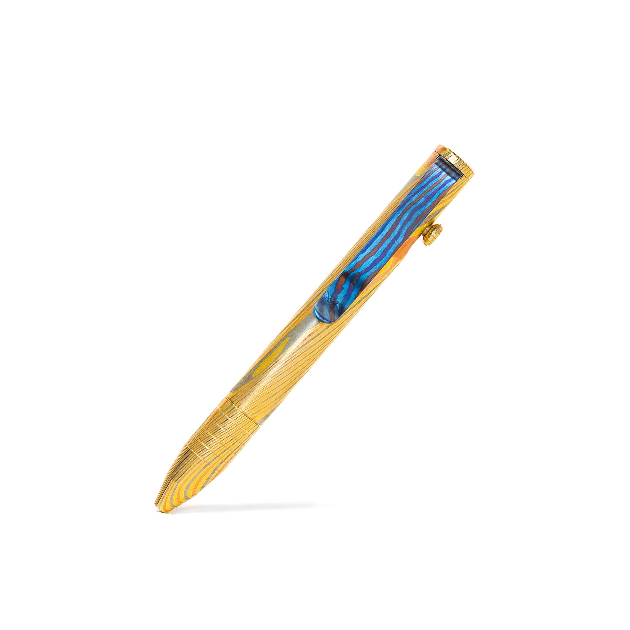 Mini Bolt Action Pen - Full Brass Damascus - Image 11