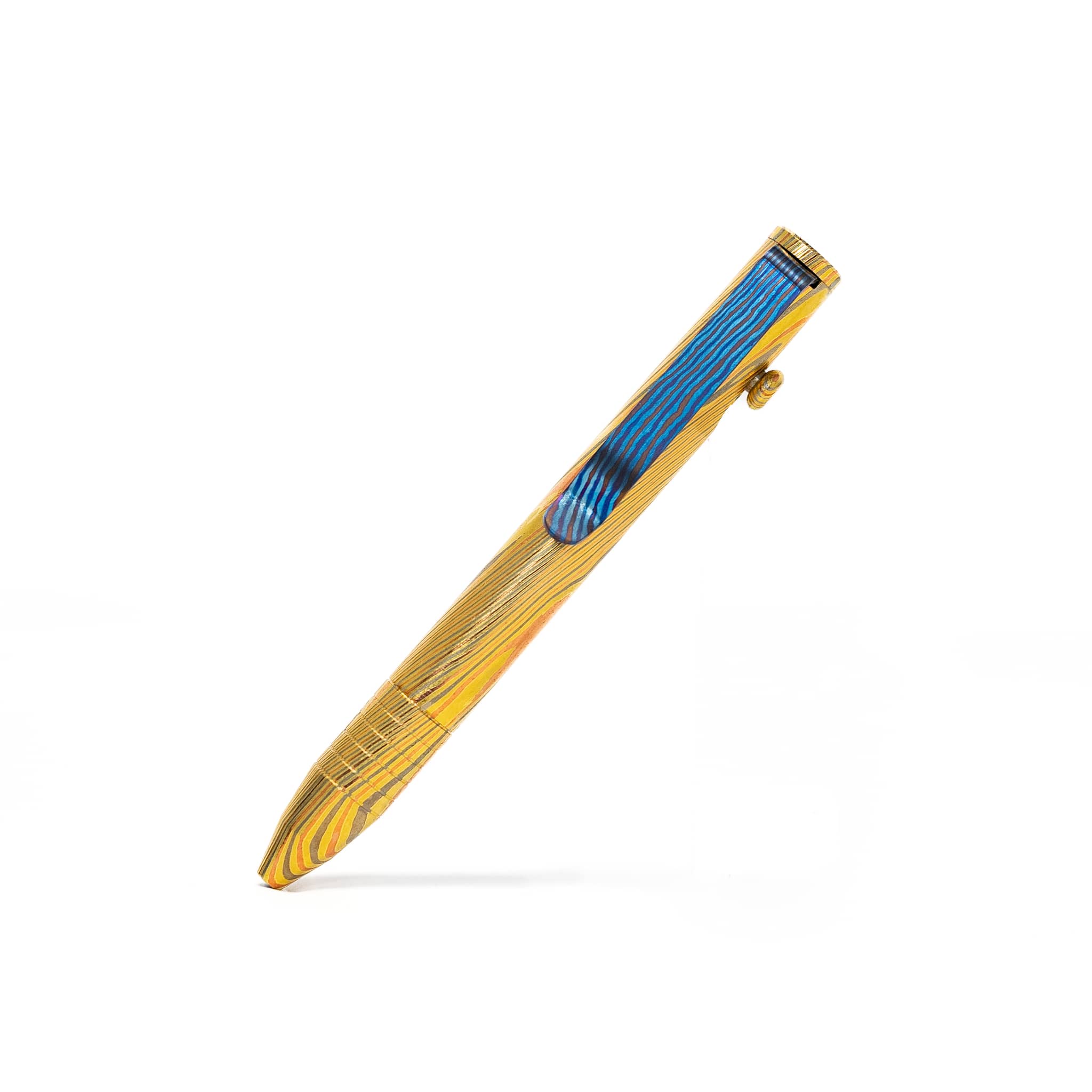 Mini Bolt Action Pen - Full Brass Damascus - Image 7