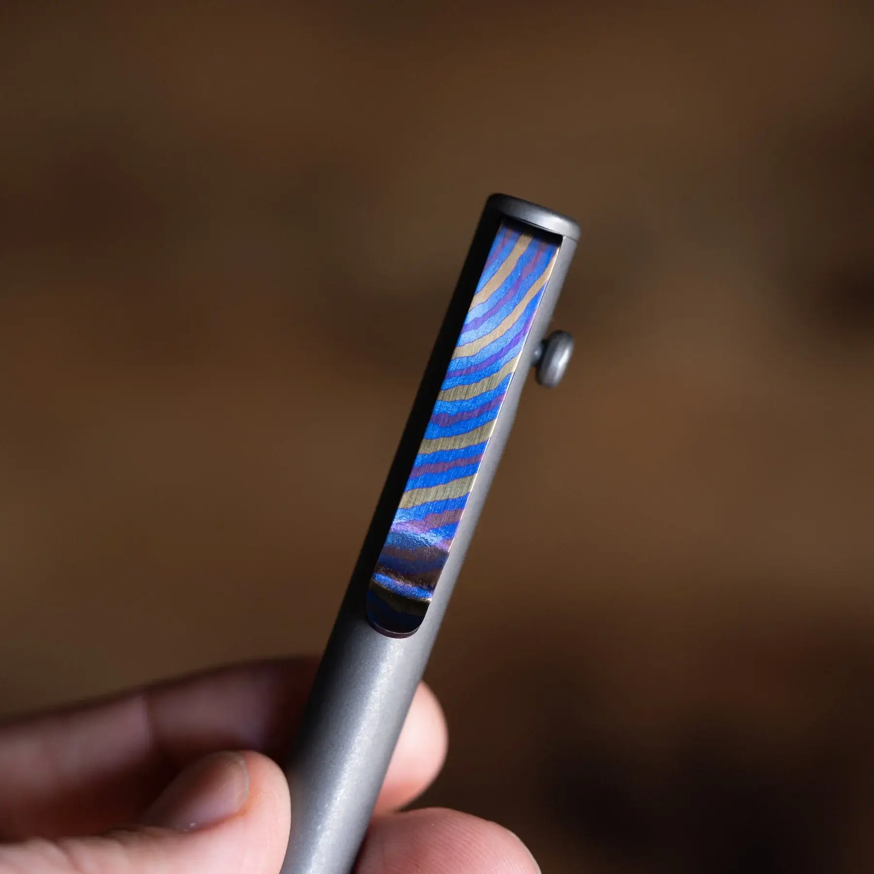 Titanium Damascus CNC Milled Pocket Clip - Image 9